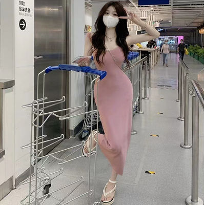 Trang phục đẹp đẽ, sexy, ngọt ngào, cay, mỏng, màu hồng, áo khoác không tay
