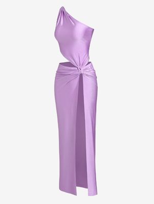 Đồ chơi Hỗn bộ đùi High Slit váy tay không tay áo màu rắn Long váy thời trang sexy