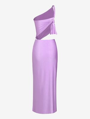 Đồ chơi Hỗn bộ đùi High Slit váy tay không tay áo màu rắn Long váy thời trang sexy