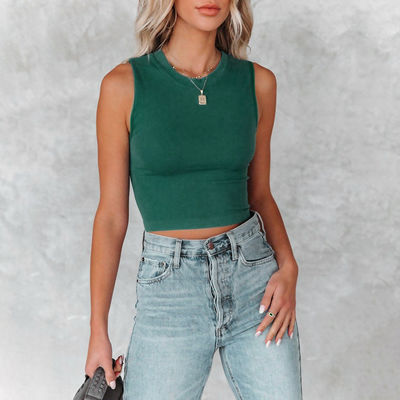 Đàn bà hoàn hảo không tay áo Tank Top phong cách màu sắc rực rỡ Thuyền đoàn cổ áo camisole