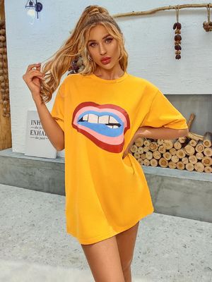 Đẹp Thích Thích T-Shirt Đàn bà T-T-Shirt Phụn Phụn Bụt 5⁄4 Tay áo
