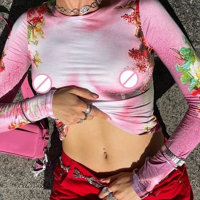 Phụ nữ bình thường áo thun tay dài Bọc hương thơm Slim Fit Crew cổ tay dài Top