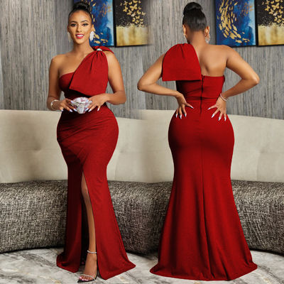 Đồ ăn mặc phong cách không tay áo trang trọng vai nghiêng sexy bất thường bữa tiệc trang phục tối
