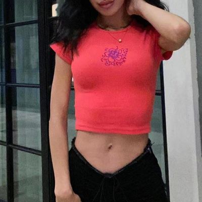 Thòng cổ sexy áo thun chặt chắc màu sắc rắn sexy cây trồng chặt chẽ phù hợp áo sơ mi tay ngắn