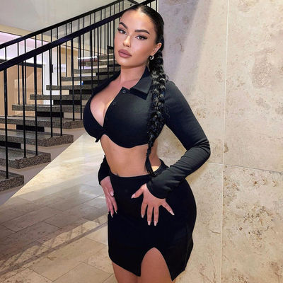 Thắt cổ Polo quần áo thể thao sexy tay áo dài áo khoác màu cứng trang phục thể thao sexy
