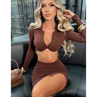 Thắt cổ Polo quần áo thể thao sexy tay áo dài áo khoác màu cứng trang phục thể thao sexy