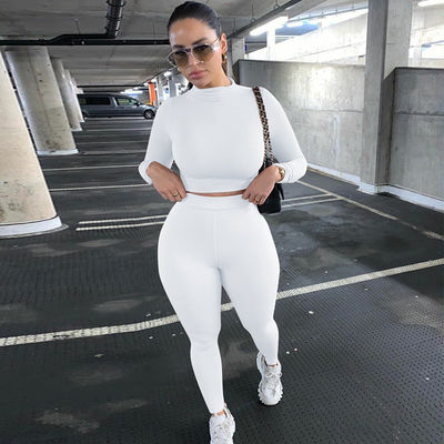 Slim Sexiest Trang phục tập thể dục thời trang Màu sắc vững chắc Crop Casual Trang phục thể dục sexy
