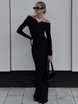 Nhóm tùy chỉnh Chiếc váy đùi không dây đeo Lớp cổ Slim Fit Tâm trạng gió cao Slit Tight Wrap Butt váy