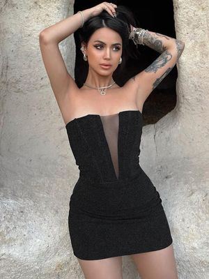 Phụ kiện thời trang Chiếc váy đùi Vòng ngực rỗng Slim Bag Chiếc váy đêm hip sexy