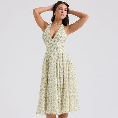 Phụ nữ tùy chỉnh mùa hè gió ngọt lưng không dây chuyền thời trang hoa mẫu corset váy váy
