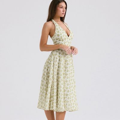 Phụ nữ tùy chỉnh mùa hè gió ngọt lưng không dây chuyền thời trang hoa mẫu corset váy váy