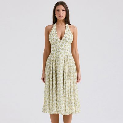 Phụ nữ tùy chỉnh mùa hè gió ngọt lưng không dây chuyền thời trang hoa mẫu corset váy váy