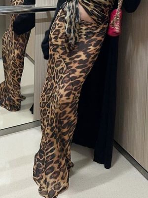 Mùa hè thời trang mới Sexy Leopard in Chiffon Fishtail váy sàn - váy chiều dài