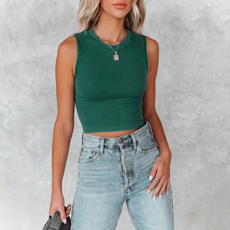 Đàn bà hoàn hảo không tay áo Tank Top phong cách màu sắc rực rỡ Thuyền đoàn cổ áo camisole