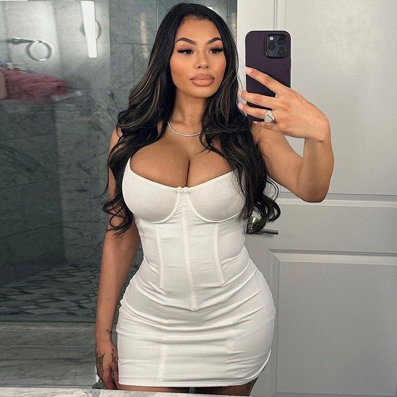 Màu sắc rắn váy đan mỏng Đẹp không có lưng Slim sexy mở lưng